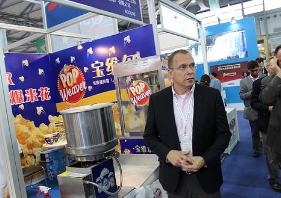 FAS Administrator Phil Karsting visits the USA pavilion at SIAL China 2014.