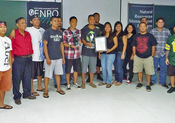 Northern Marianas College ENRO students won the 2012 NRCS Earth Team group volunteer award for their environmental work in Saipan. (NRCS photo)