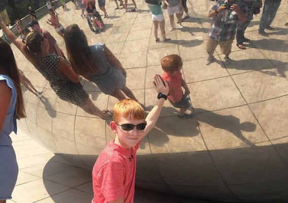 Jack, the Fuel Up to Play 60 Program’s Delaware State Ambassador, visiting Chicago’s “Bean” sculpture