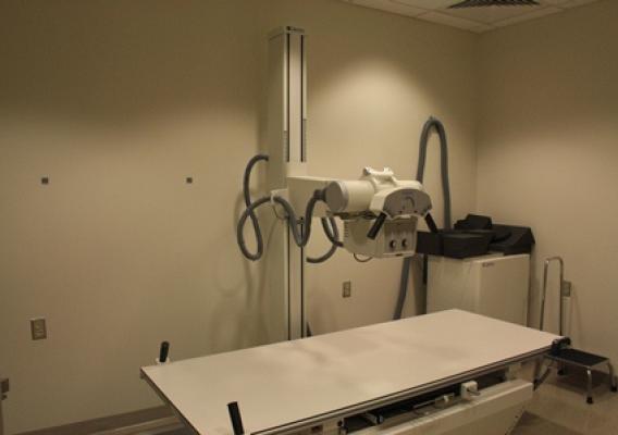 A picture of a  x-ray room in the new clinic in Kilmichael, MS.